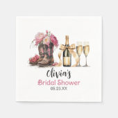 Boots and Bubbles Bruiloftsfeest Laatste rodeo Servet (Voorkant)