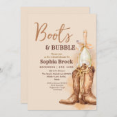 Boots and Bubbly Bridal Shower Invitation (Devant / Derrière)