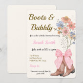 Boots and Bubbly Bridal Shower Kaart (Voorkant / Achterkant)