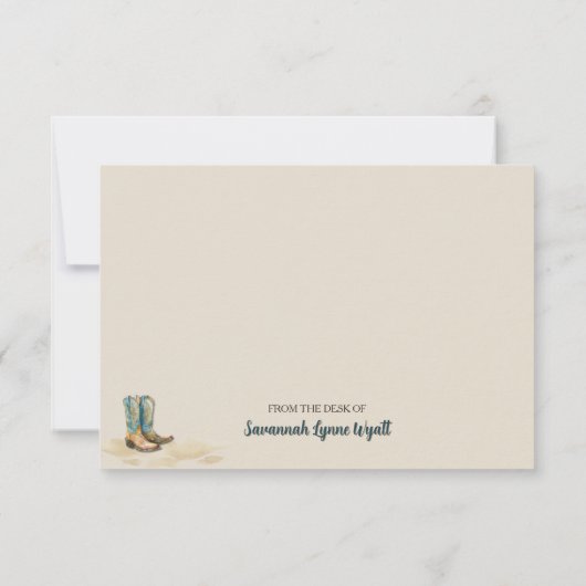 Boots and Bubbly Country Cowgirl Western Verjaarda Bedankkaart (Achterkant)