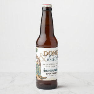 Boots and Bubbly Country Cowgirl Western Verjaarda Bier Etiket