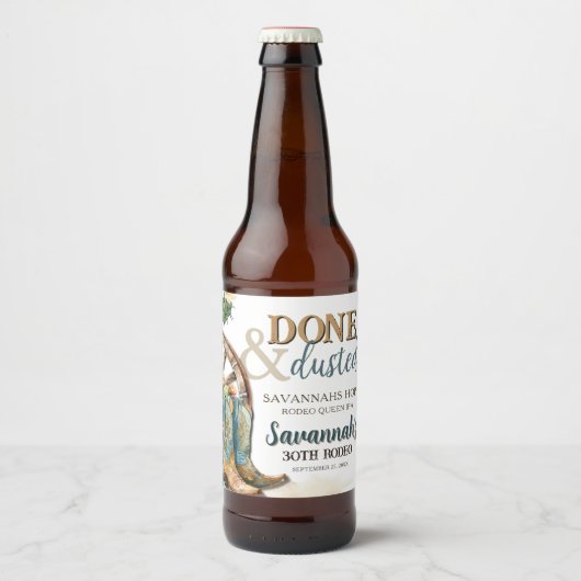 Boots and Bubbly Country Cowgirl Western Verjaarda Bier Etiket (Voorkant)
