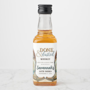 Boots and Bubbly Country Cowgirl Western Verjaarda Likeurfles Etiket