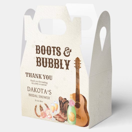Boots and bubbly western rodeo cowgirl brunch bedankdoosjes (Geopend)