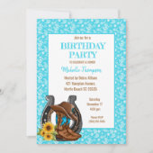 Boots Bandana Sunflower Invitation Anniversaire (Devant)