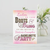Boots Bling Bachelorette Party Invitations (Debout devant)