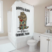 Boots & Bling Het is een Cowgirl ding Douchegordijn (In situ)
