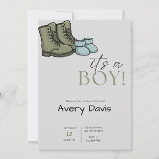 Boots & Booties" Baby shower Uitnodiging