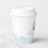 Boots & Bottles Blue Cowboy Western Baby shower Papieren Bekers (Voorkant)