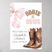 Boots & Bows Baby Shower Welcome Poster (Devant)