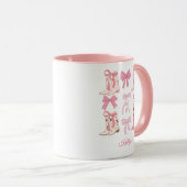 Boots & Bows Cowgirl Personnalisé Café Mug (Devant droit)