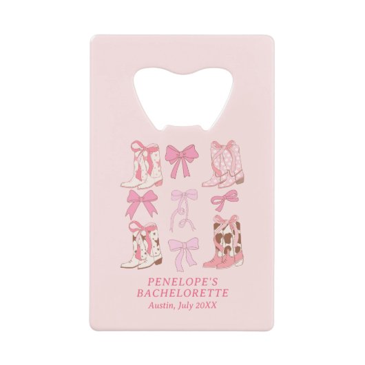 Boots & Bows Rose Girly Bachelorette Party Favoris (Devant)