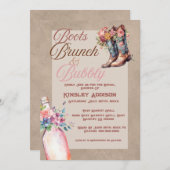 Boots Brunch & Bubbly Bruids Douche Uitnodiging (Voorkant / Achterkant)