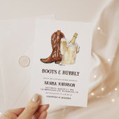 Boots & Bubble Rustic Western Vrijgezellenfeest Kaart