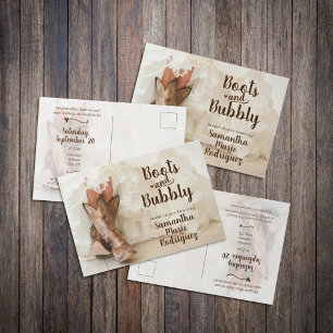 Boots & Bubble Texas Bride in Boots Vrijgezellenfe Briefkaart