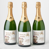 Boots & Bubbly Boho Western Vrijgezellenfeest Part Sparkling Wijnetiket (Flessen)