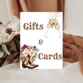 Boots & Bubbly Boho western Vrijgezellenfeest Welk Reclamebord Met Voetstuk