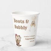 Boots & Bubbly Boho Westerne verlovingsfeest Papieren Bekers (Voorkant)