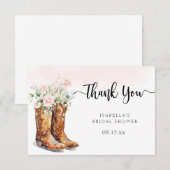 Boots & Bubbly Bruidsfeest Dank Je Kaart (Voorkant / Achterkant)