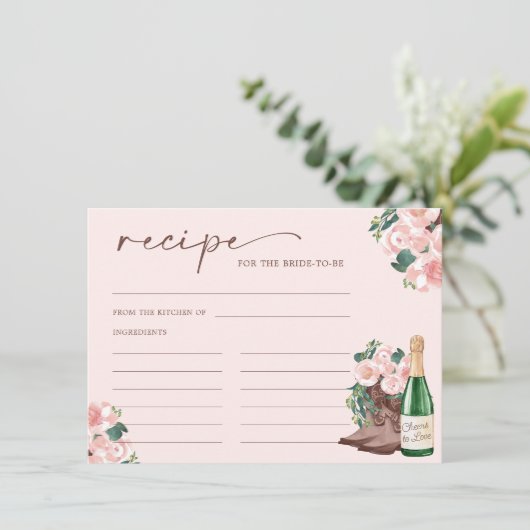 Boots & Bubbly Champagne bloemenrecept Kaart (Staand voorkant)