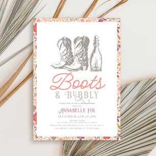 Boots & Bubbly Cowboy Boots Vrijgezellenfeest Kaart