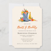 Boots & Bubbly Modern Cute Floral Bridal Shower Kaart (Voorkant)