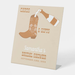 Boots Bubbly Rustic Western Country Vrijgezellenfe Reclamebord Met Voetstuk
