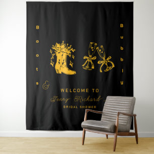 Boots & Bubbly Vrijgezellenfeest Wandkleed