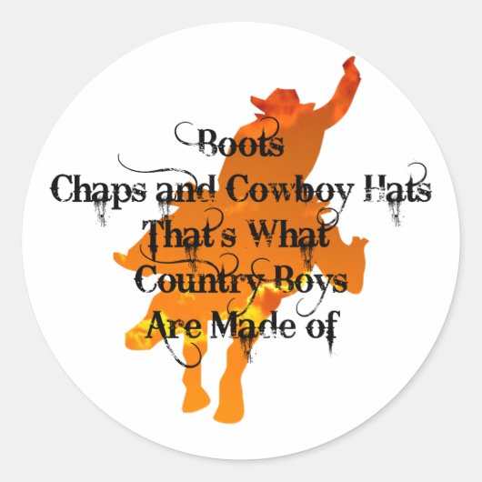 Boots, Chaps en Cowboy Petten Stickers (Voorkant)