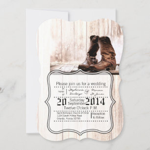 Boots de 5x7 Faire-part de mariage Pays Russe Oues