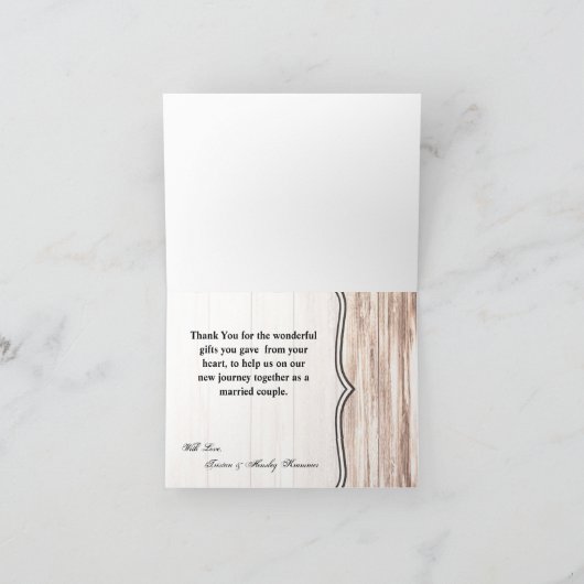 Boots de Carte de remerciements pliés Pays Rustiqu (Intérieur)