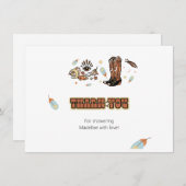 Boots de Cowboy Sud-ouest Carte de remerciements d (Devant / Derrière)