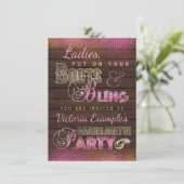 Boots et Bling Bachelorette Party Invitations (Debout devant)