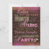 Boots et Bling Bachelorette Party Invitations (Devant)