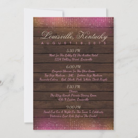 Boots et Bling Bachelorette Party Invitations (Dos)