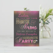 Boots et Bling Bachelorette Party Invitations (Debout devant)