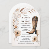 Boots et Bubbly Fête des mariées Invitation Arch (Devant / Derrière)