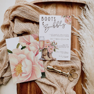 Boots et Bubbly Invitation de douche nuptiale