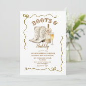 Boots et Bubbly Invitation de la douche nuptiale, (Debout devant)
