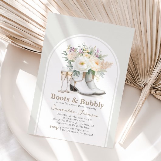 Boots et Bubbly Western Bridal Show Invitation
