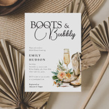 Boots et Bubbly Western Bridal Show Invitation