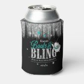 Boots 'n Bling Disco Bachelorette Teal ID925 Blikjeskoeler (Blikje Achterkant)