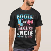 Boots of bogen oom Baby shower Preg onthullen T-shirt (Voorkant)