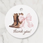 Boots of bows Gender onthullen Dank je Bedankjes Labels (Achterkant)