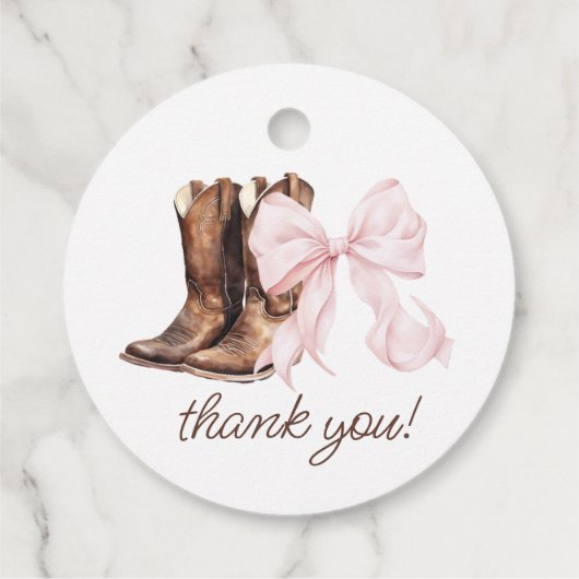 Boots of bows Gender onthullen Dank je Bedankjes Labels (Achterkant)