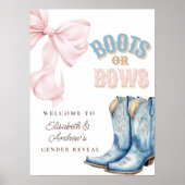 Boots of Bows Geslacht Onthullen Welkomstbord Poster (Voorkant)
