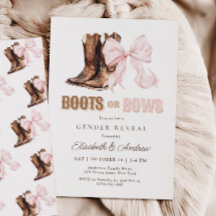 Boots of Bows Geslacht Onthulling Uitnodiging