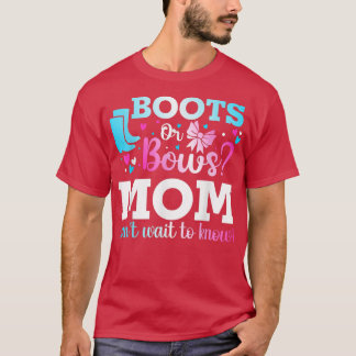 Boots of Bows Mam Gender onthullen Baby shower Ann T-shirt