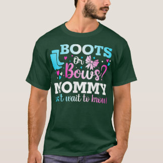 Boots of bows mama gender onthullen Baby shower An T-shirt