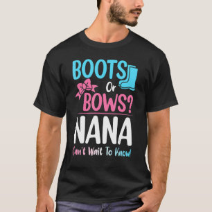 Boots of Bows Nana Geslacht onthullen Zwangerschap T-shirt